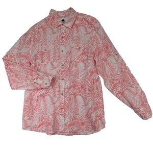 Ocean & Coast Linen Shirt Unisex L Coral Coastal Grandmother Grandad Island Boho